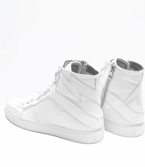 NEW ZADIG & VOLTAIRE high flash sneakers in blanc - Picture 2 of 2